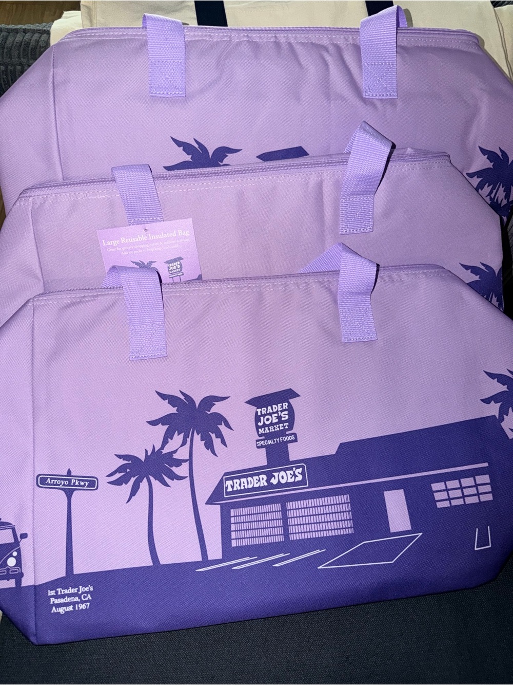Trader Joe's Lavender Insulated Bag (Large)-New